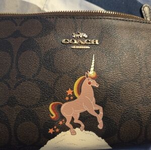 Coach Unicorn Print Brown Crossbody